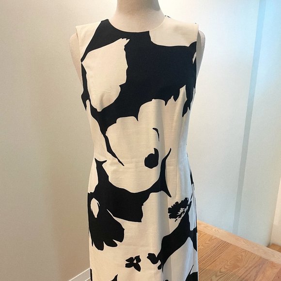 Linda Allard Ellen Tracy Floral Print Cotton Dress - Picture 1 of 11